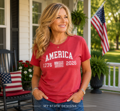 T-Shirt: 118 - America 1776-2026 H.Red