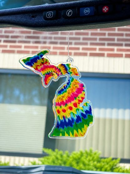 CSC8: Michigan Tie-Dye Car Suncatcher