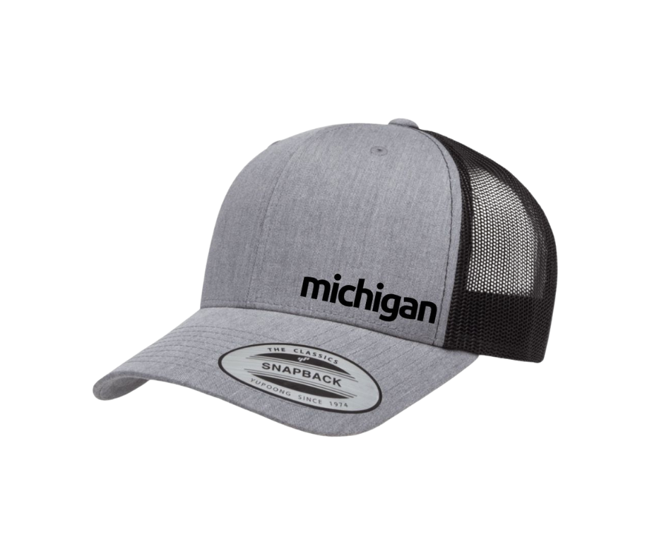 Snapback Hat: Michigan Gray/Black