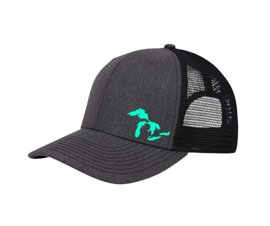 Snapback Hat: Great Lakes Mint- Gray/Black