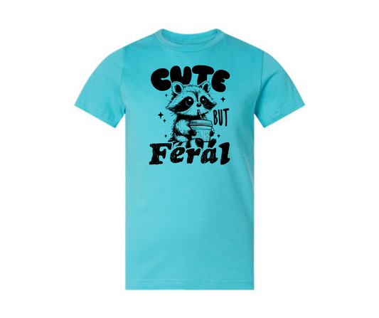 Youth T-Shirt: Cute But Feral (Caribbean)