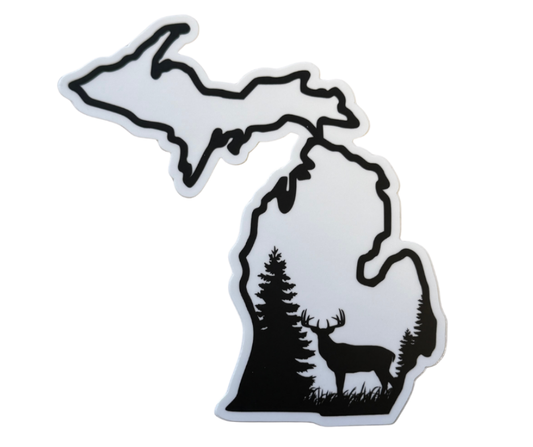 P10: Michigan Map Bigfoot Woods Decal