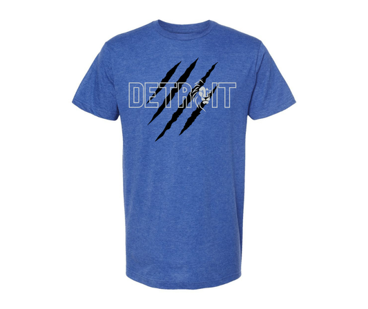 T-Shirt: T92A - Detroit Black Claw (H. Royal Blue)