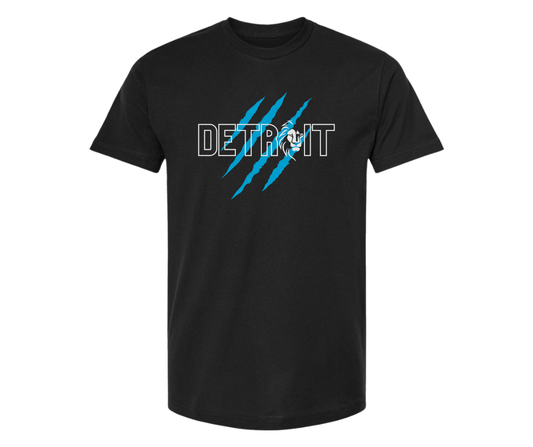 T-Shirt: T92B - Detroit Blue Claw (H. Black)