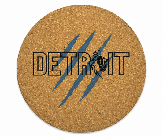 CC-P: Detroit Claw Cork Coaster