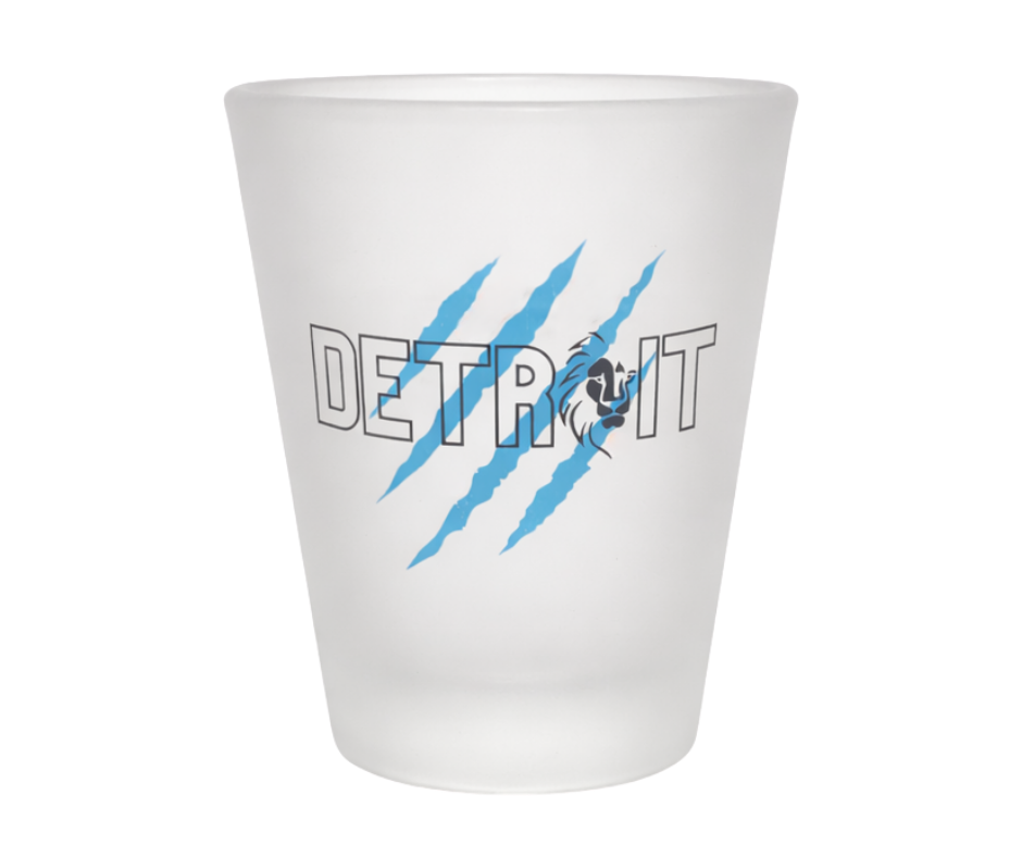 SG6: Detroit Claw Shot Glass - Frosted Clear