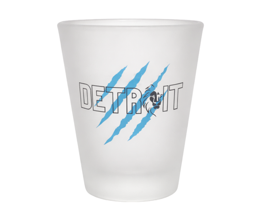 SG6: Detroit Claw Shot Glass - Frosted Clear