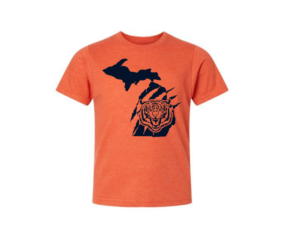 Youth T-Shirt: Detroit Tigers (Heather Orange)