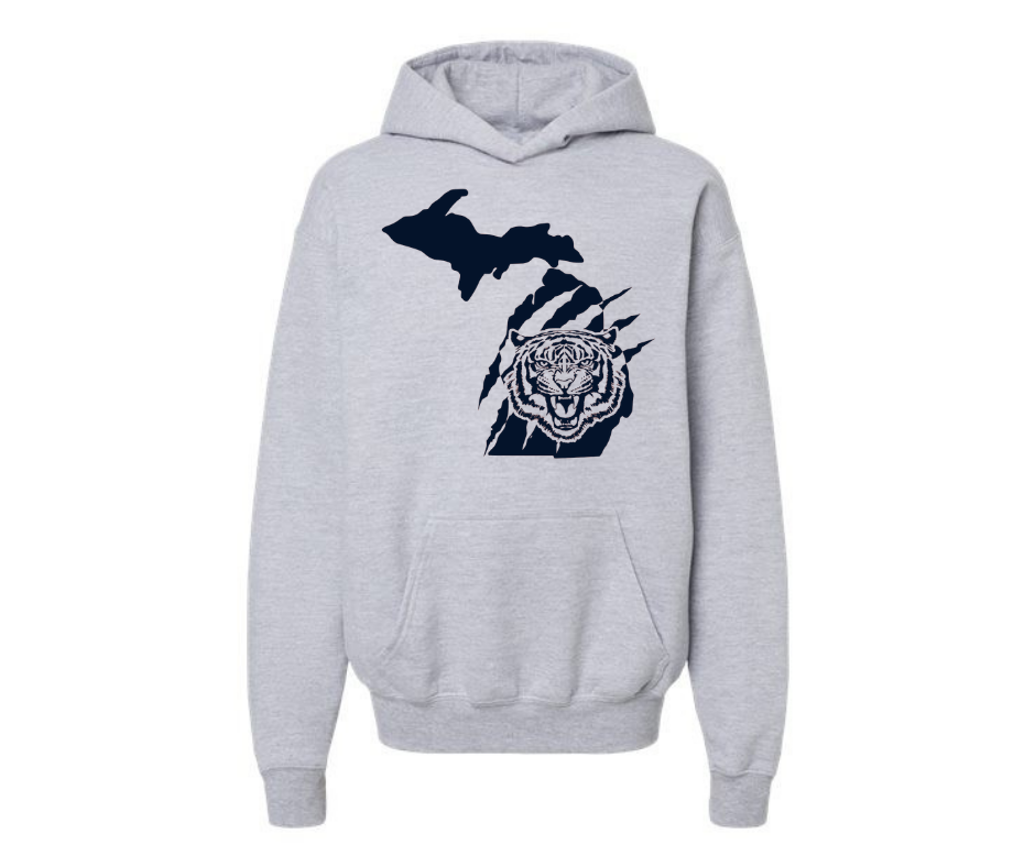 Youth Hoodie: Detroit Tigers (Sport Grey)