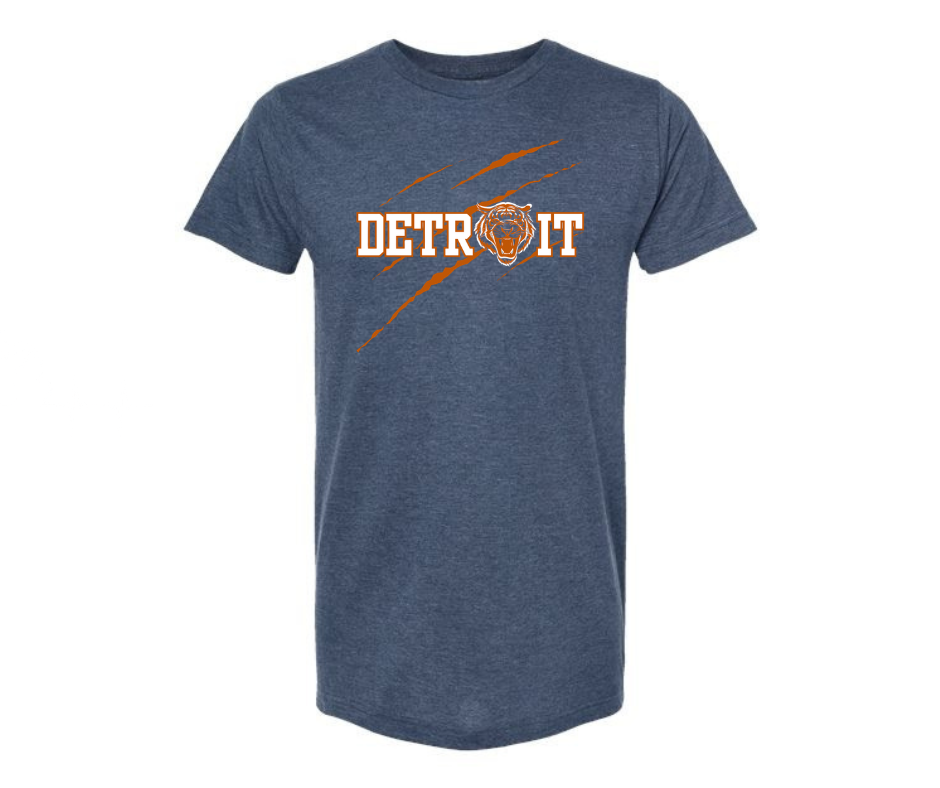 T-Shirt: Detroit Tigers Orange Claw (Navy Mist)