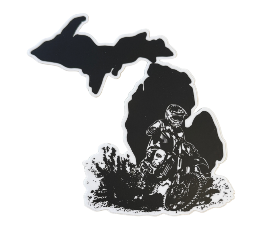 P22: Michigan Map Dirt Bike Decal
