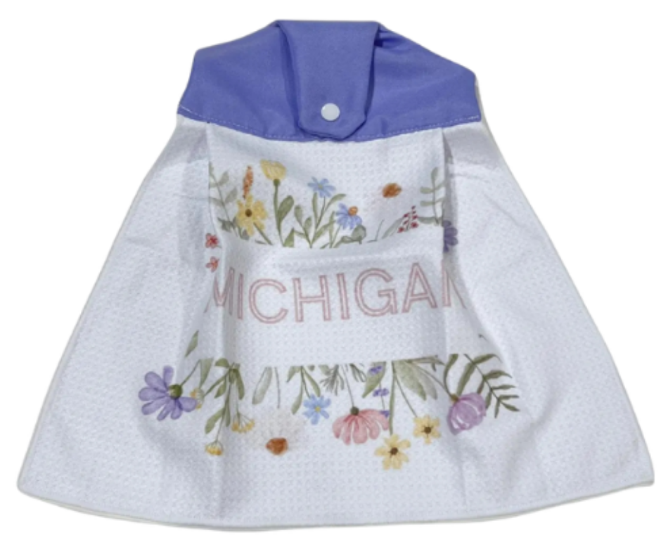 DT2: Michigan Flowers Dish Towel