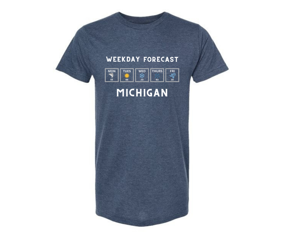 T-Shirt: T89B - Weekday Forecast- (H. Denim)