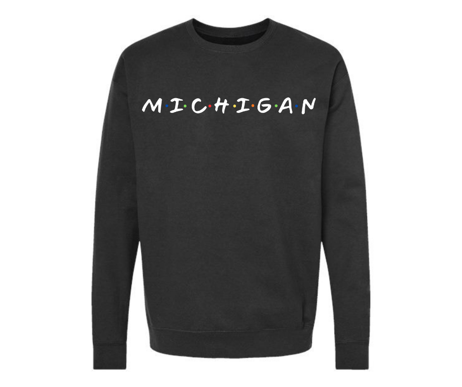 Crewneck: Michigan Dots (Black)