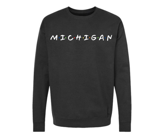 Crewneck: Michigan Dots (Black)