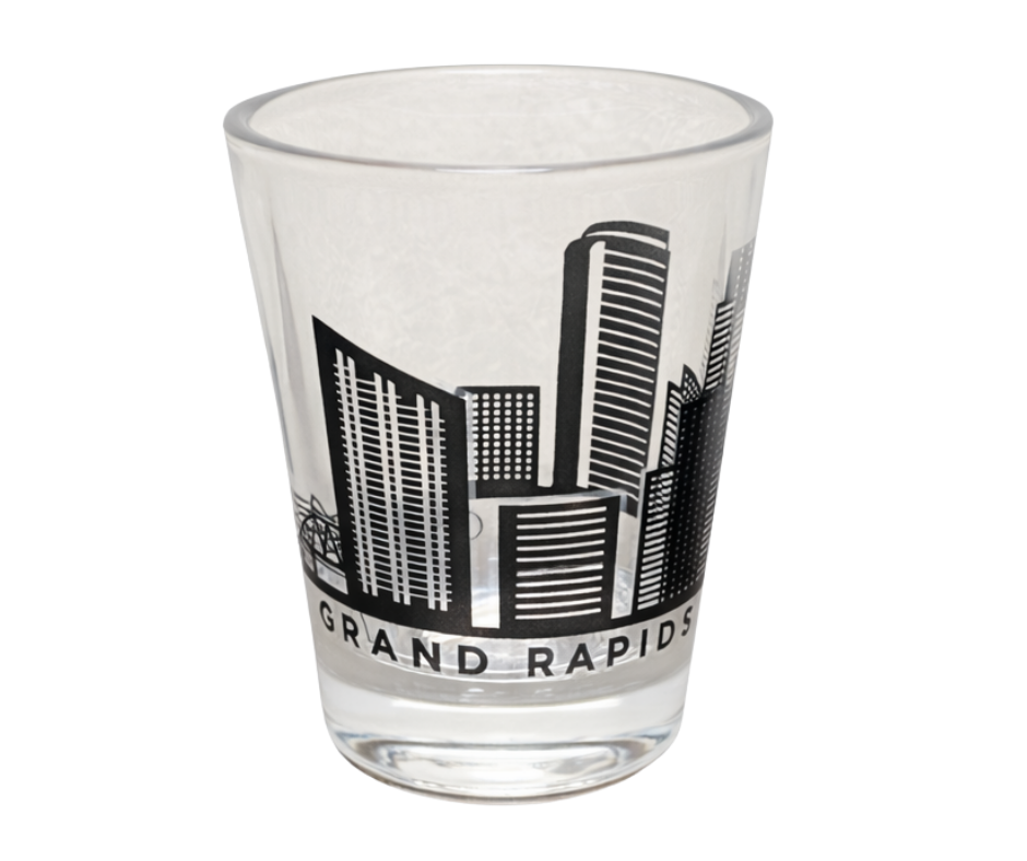 SG5: Grand Rapids Skyline Shot Glass - Clear
