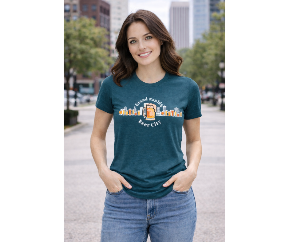 T-Shirt: Grand Rapids Beer City (H. Deep Teal)