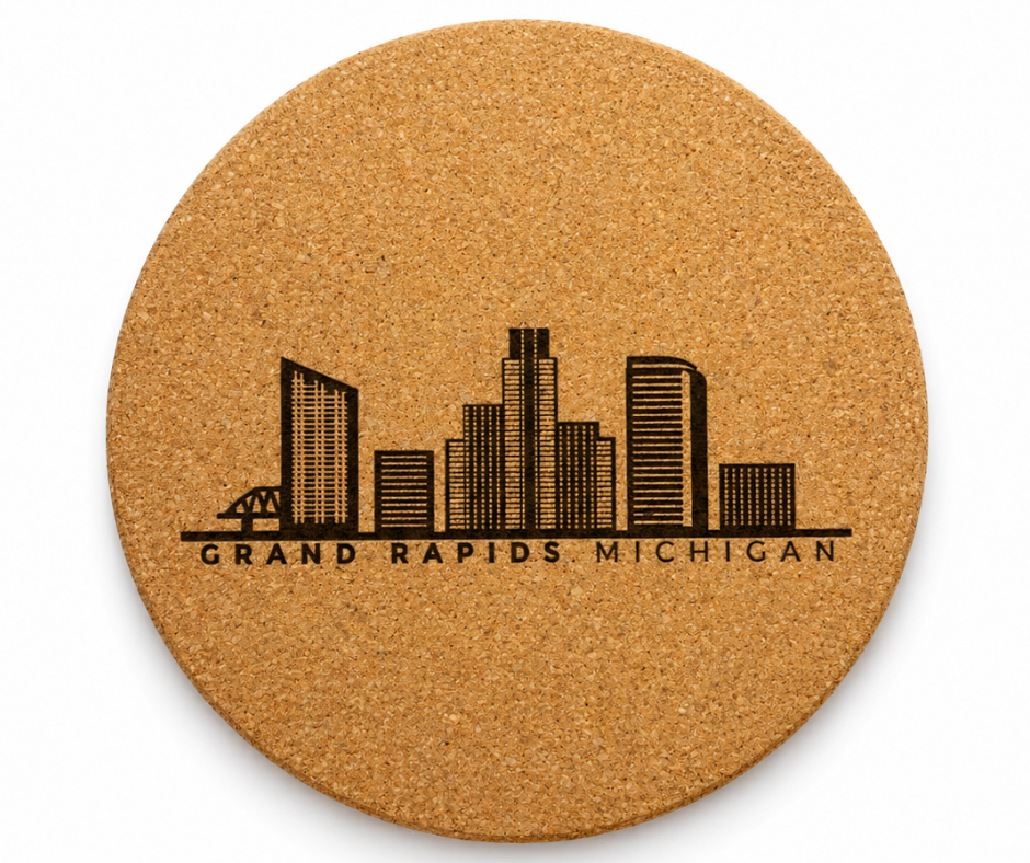 CC-D: Grand Rapids Skyline Cork Coaster