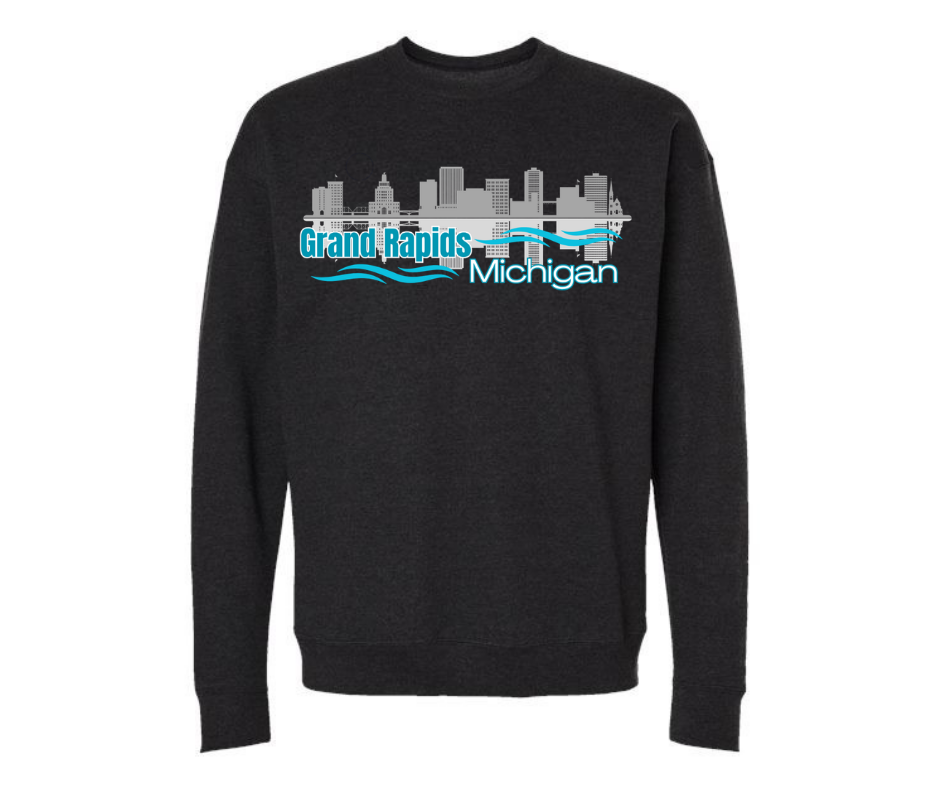 Crewneck: Grand Rapids Wave (Black)