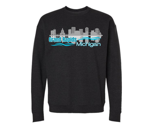 Crewneck: Grand Rapids Wave (Black)