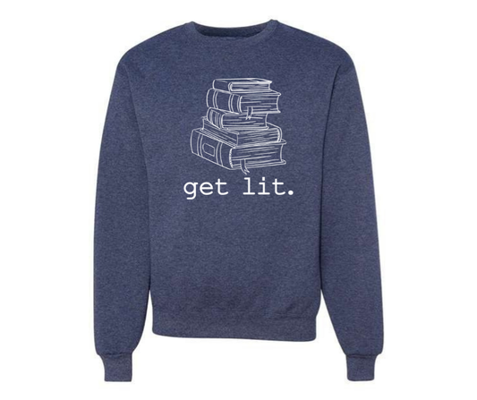 Crewneck: Get Lit. (Vintage Heather Navy)