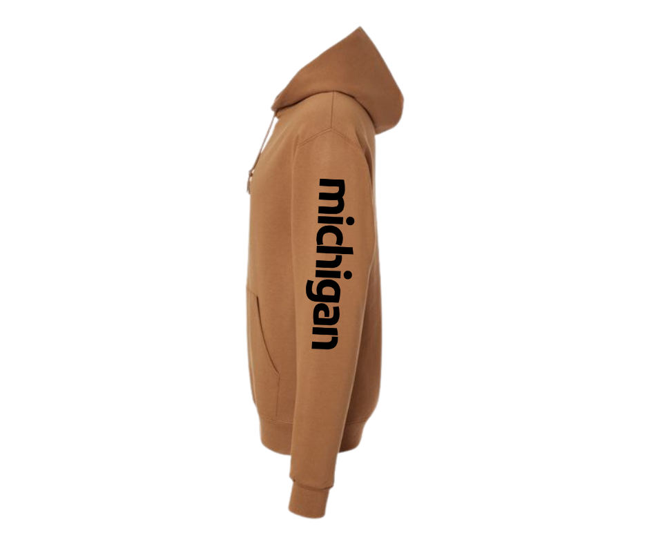 Hoodies: Michigan Est. 1837 (Golden Pecan)