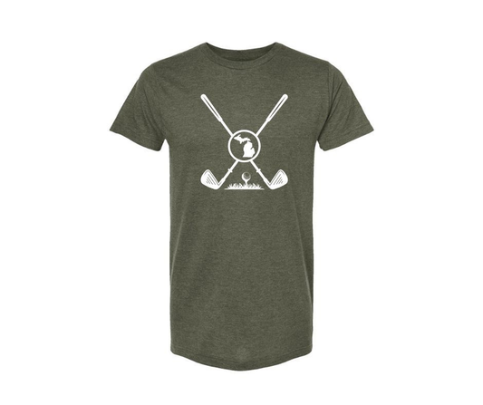 T-Shirt: Golf Clubs (H. Military Green)