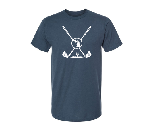 T-Shirt: Golf Clubs (Indigo)