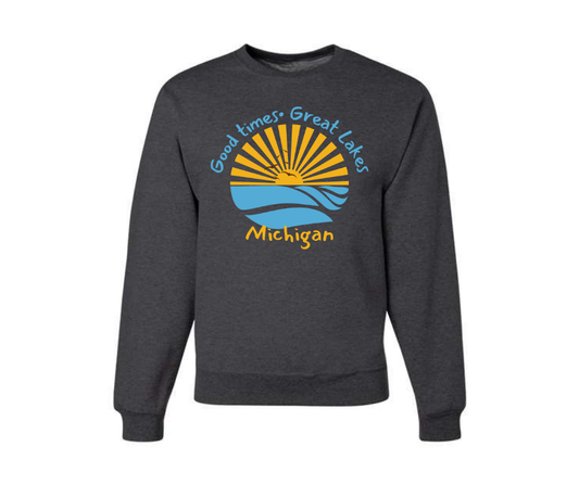 Crewneck: Great Lakes Good Times (Heather Black)