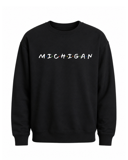 Crewneck: Michigan Dots (Black)