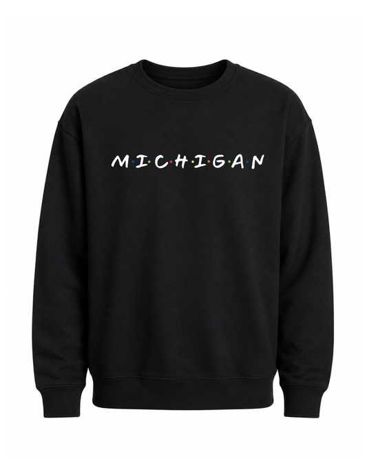 Crewneck: Michigan Dots (Black)