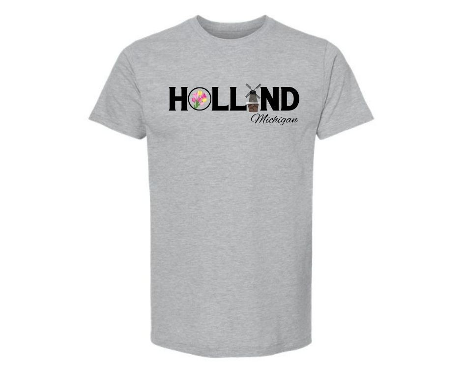 T-Shirt: Holland Windmill (H. Grey)
