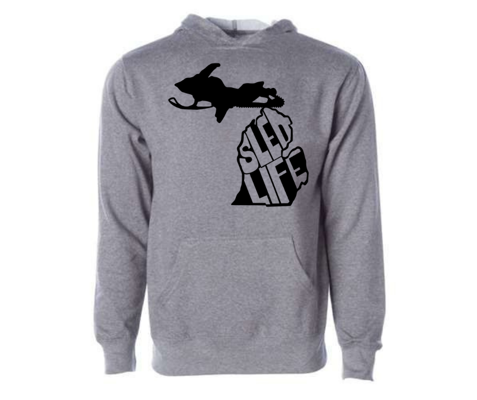 Hoodies: Sled Life (Heather Gunmetal)