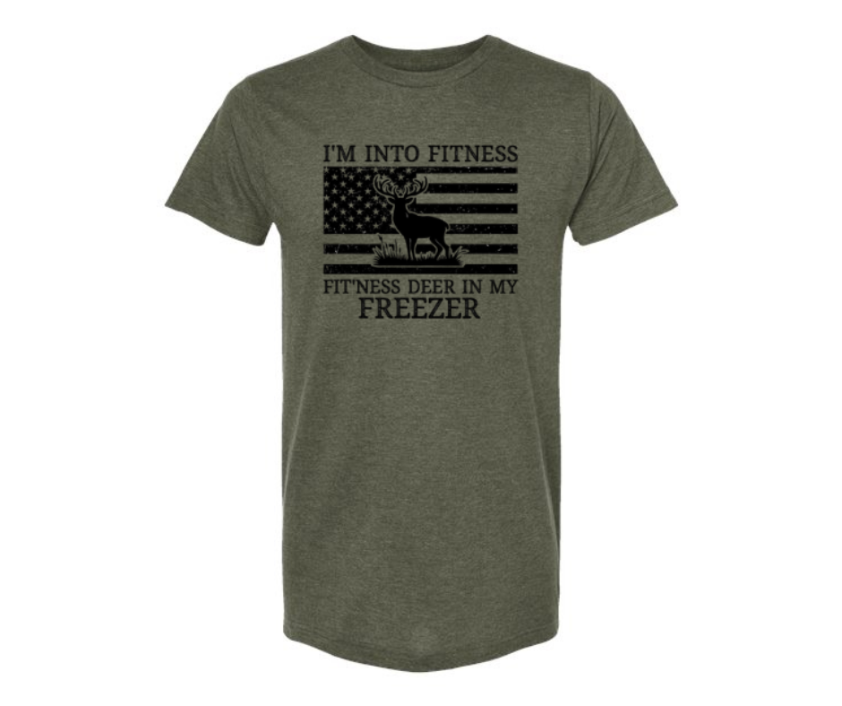 T-Shirt: I'm Into Fitness (Heather Military Green)