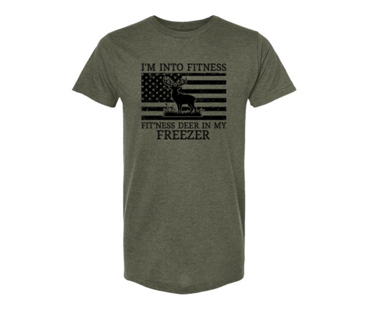T-Shirt: I'm Into Fitness (Heather Military Green)