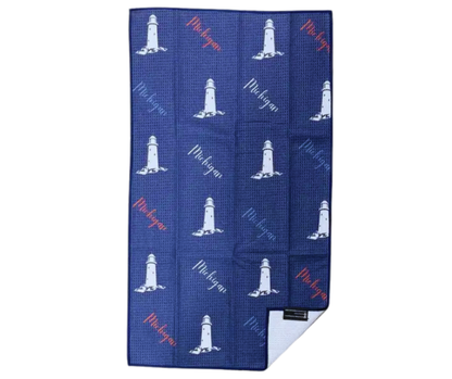WDT6: Michigan Lighthouse Waffle Dish Towel