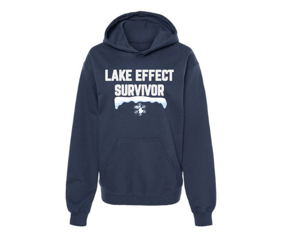Hoodies: Lake Effect Survivor (Dusk Blue)
