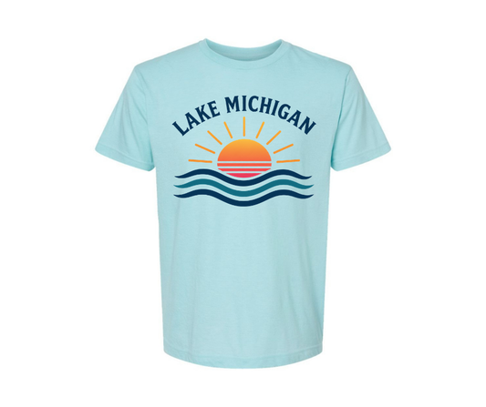T-Shirt: Lake Michigan (Heather Purist Blue)