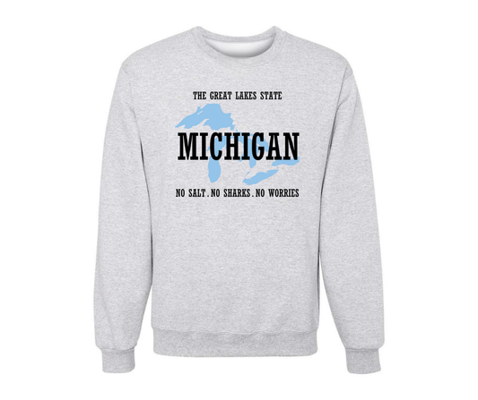 Crewneck: The Great Lakes State (Ash)