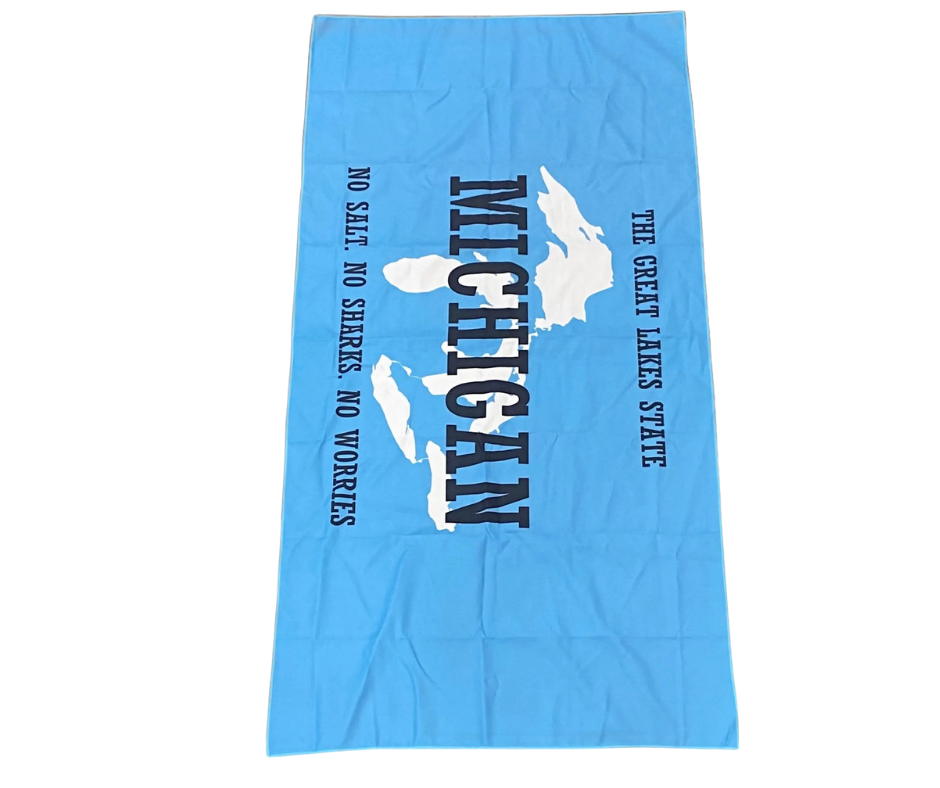 BT2: The Great Lakes State Beach Towel - Blue