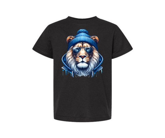 Youth T-Shirt: Lion Drip (Black)