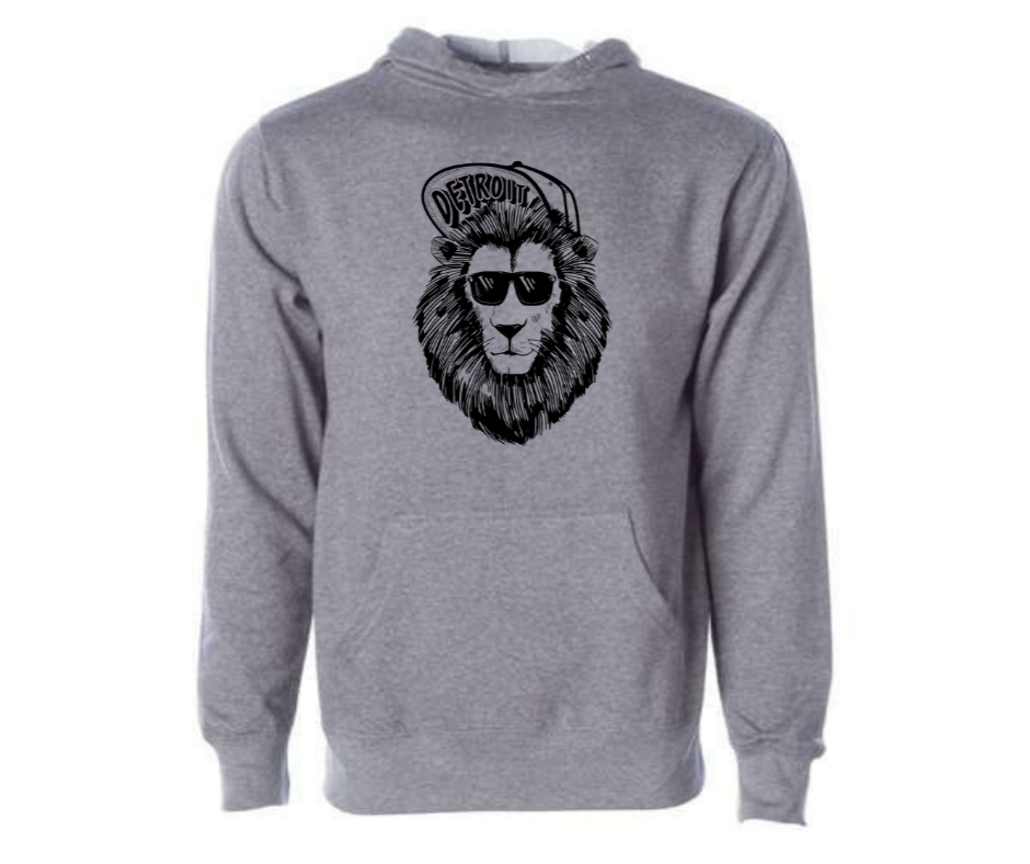 Hoodies: Detroit Lionhead (Gunmetal Heather)