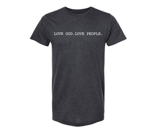 T-Shirt: T148 - Love God. Love People (H. Graphite)