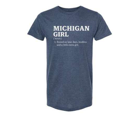T-Shirt: Michigan Girl (Navy Mist)