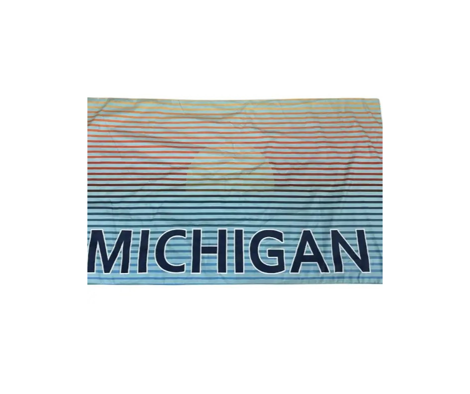 BTOS3: Oversize Michigan Sunset Beach Towel - Light Blue