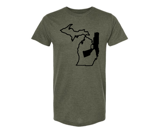 T-Shirt: T22A - Michigan Pistol (H. Military Green)