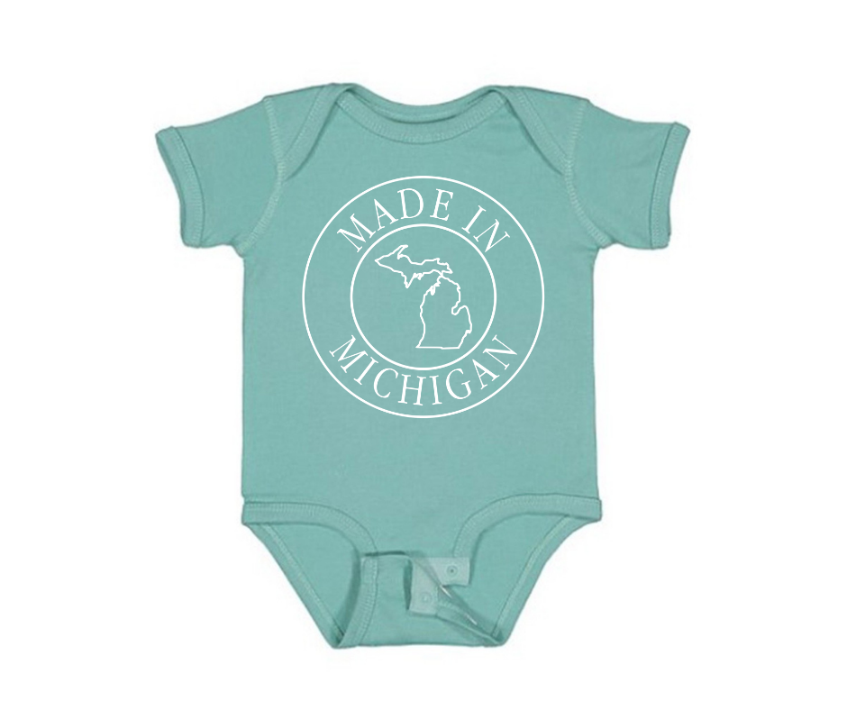 Youth Onesie: Made in Michigan - Saltwater
