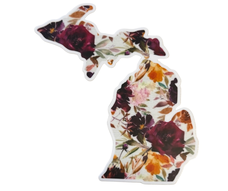 P2: Michigan Map Roses Decals