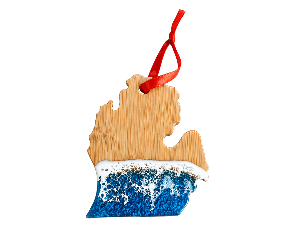MBO2: Michigan Map Beach Ornament