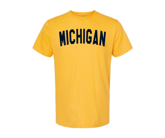 T-Shirt: T56B - Michigan NavyArch (H. Mellow Yellow)
